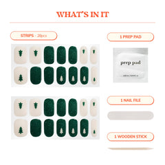 Heyhae semi-cured nail strips glitter green sunlit curing for fast natural drying.