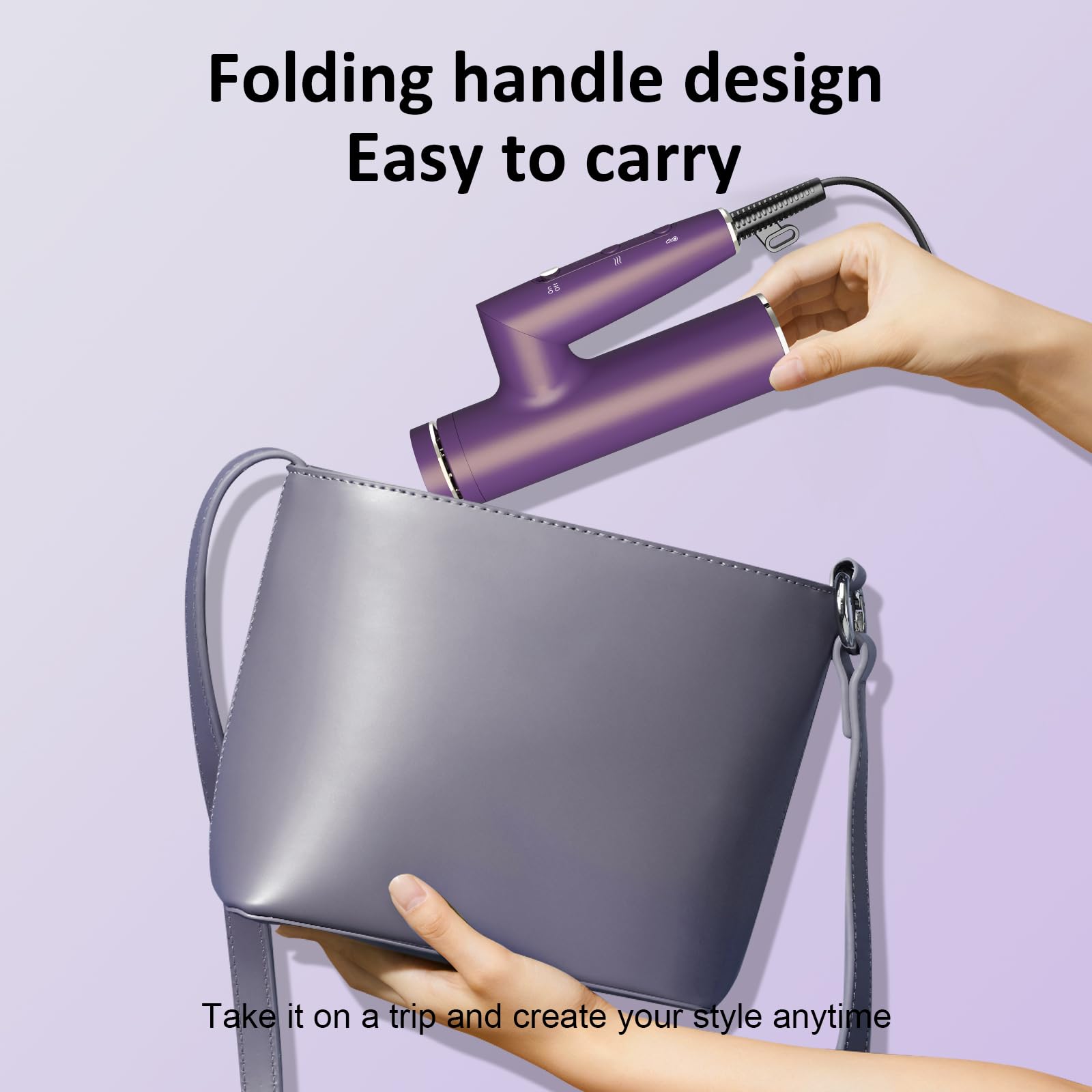 Heylike high-speed plasma ion hair dryer diffuser attached demonstrates enhanced curl and shine.