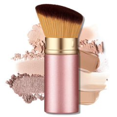 HEYOTECK retractable kabuki brush in rose gold for easy touch-ups on the go