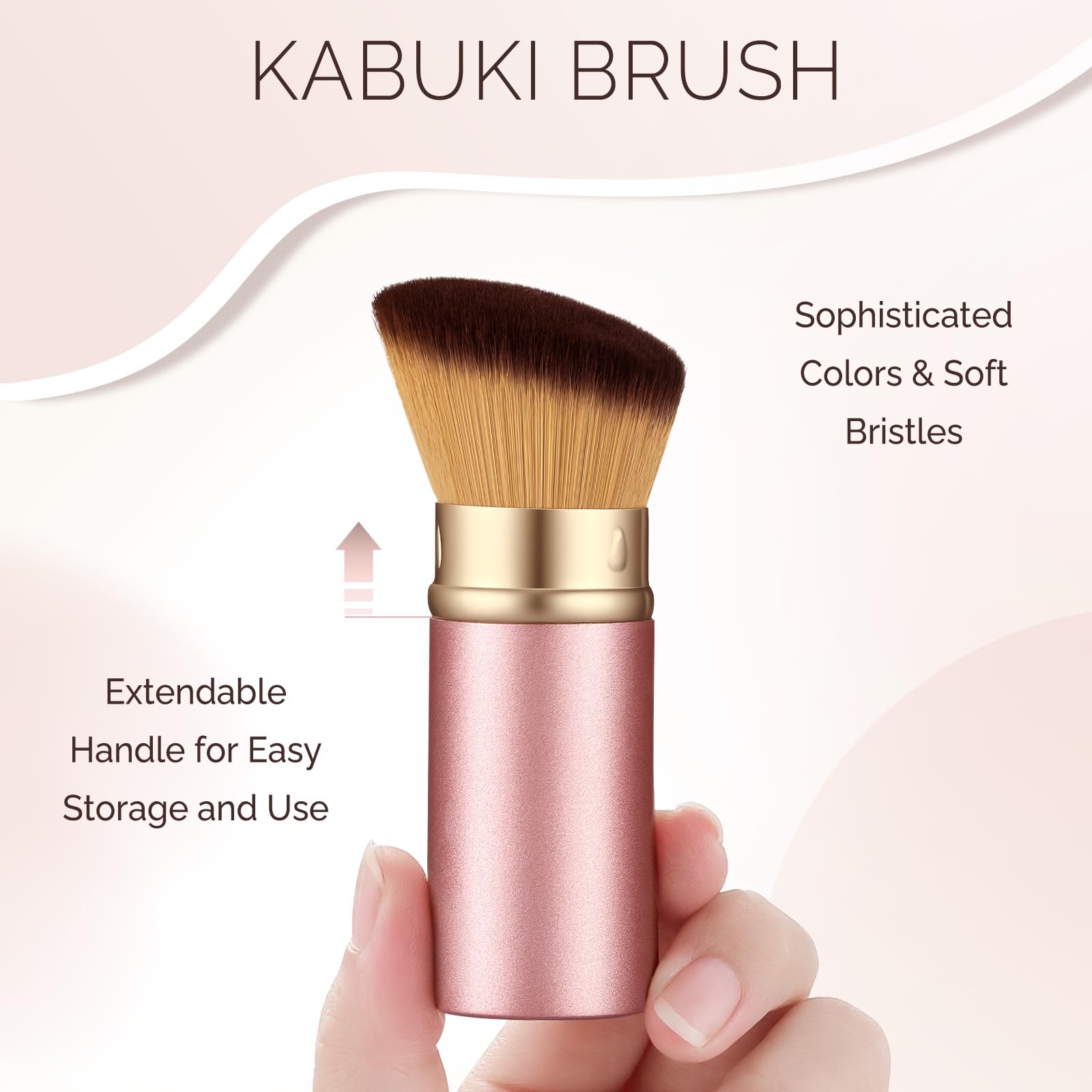 HEYOTECK rose gold travel brush with protective lid keeps bristles clean