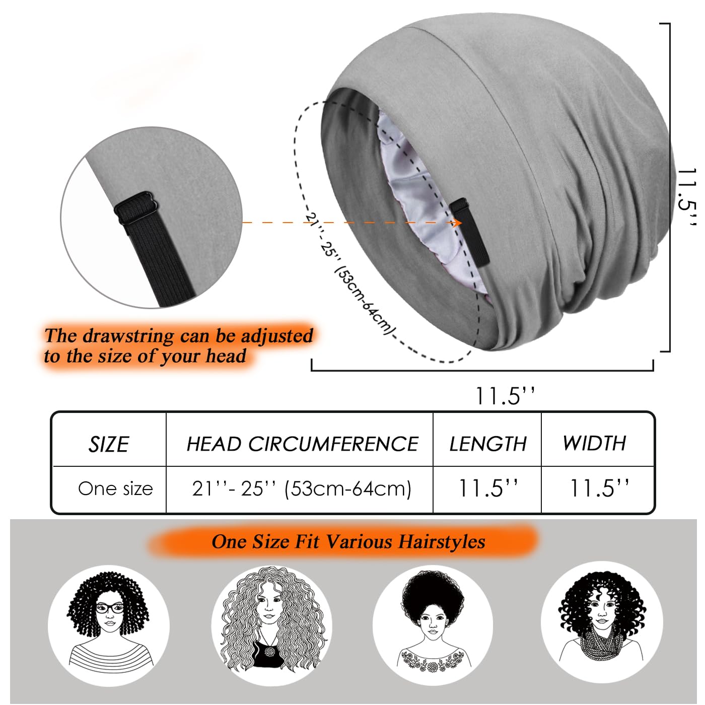 Heywhose adjustable buckle sleep cap demonstrates secure overnight fit