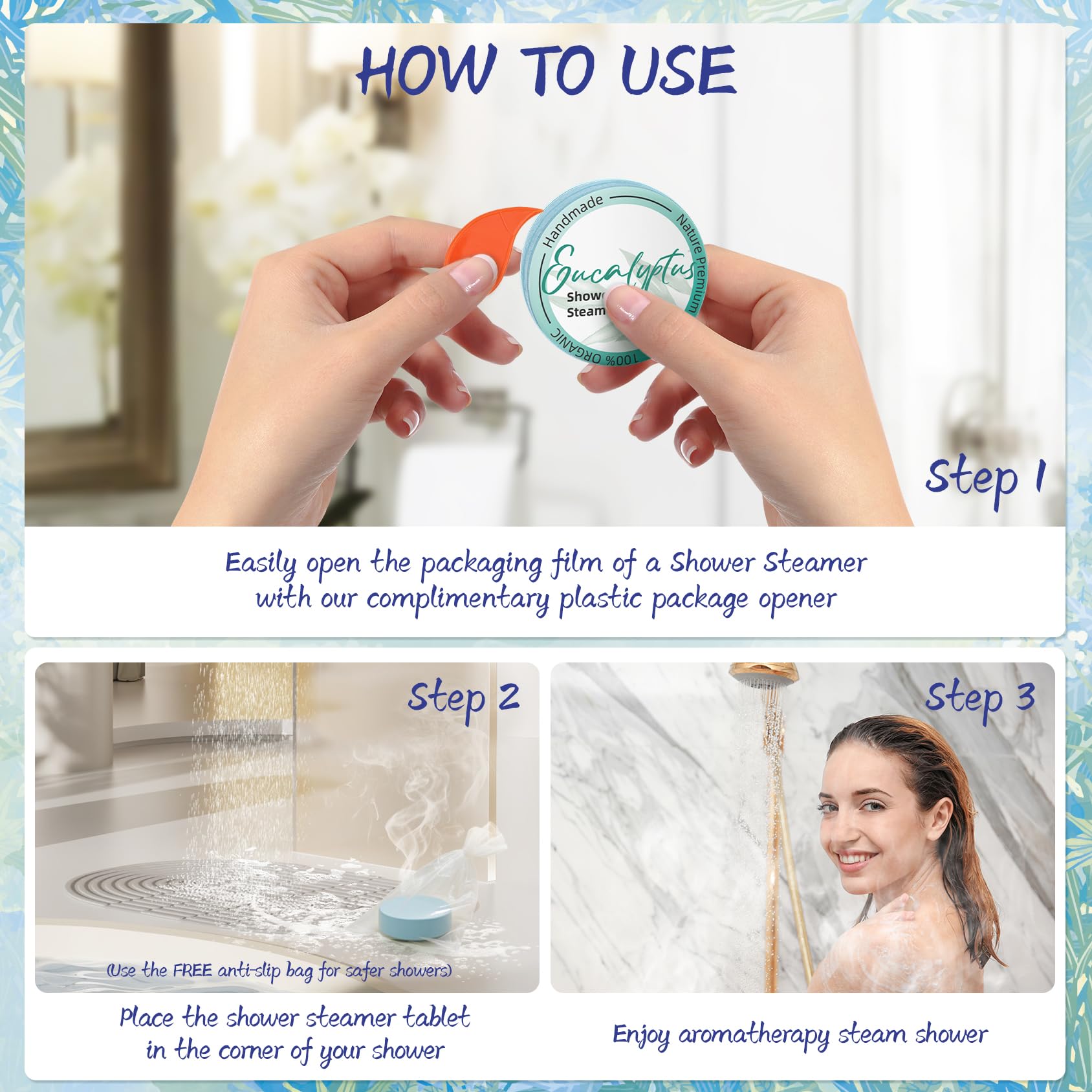 HFHO Orange shower steamer with bright citrus to elevate mood