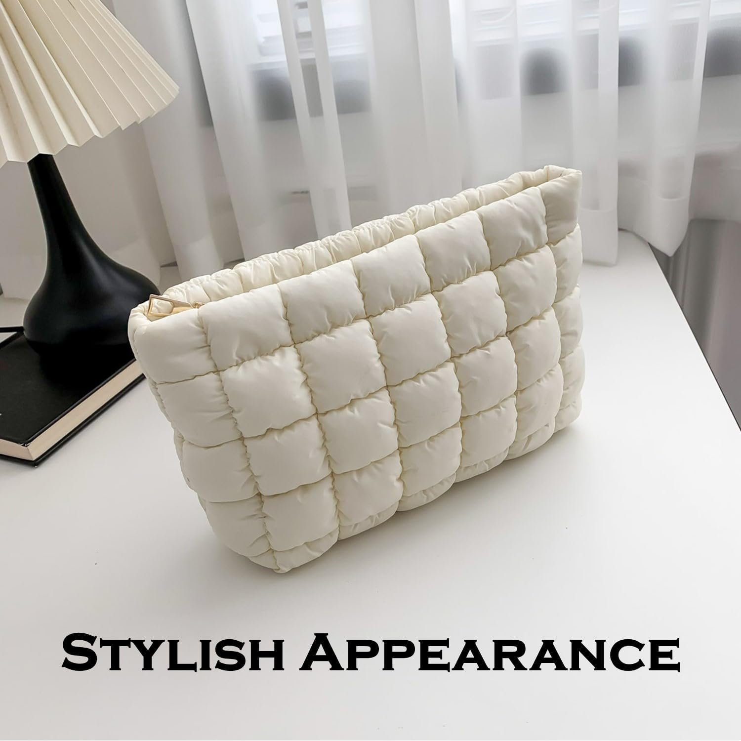 HFLZBRO makeup bag showing inner pocket for cards and small items