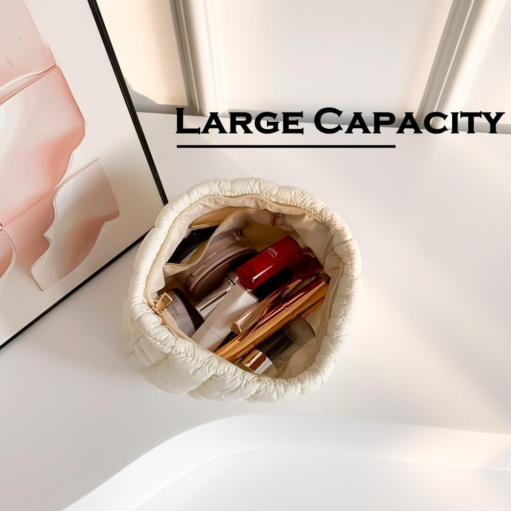HFLZBRO portable makeup bag ideal for purse or suitcase travel
