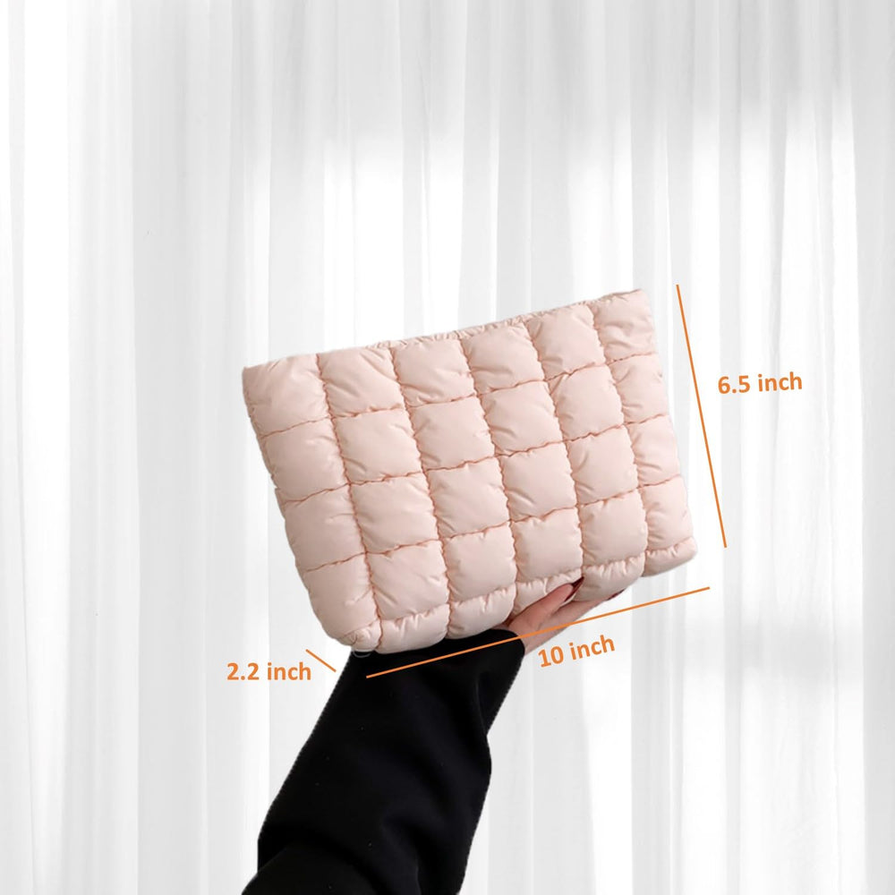 HFLZBRO Puffy makeup bag travel-ready design supports organized packing.