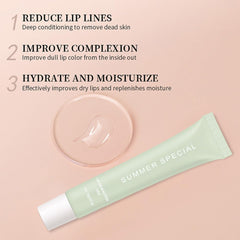 HHLTOH lip balm glossy finish close-up conveys non-sticky shine