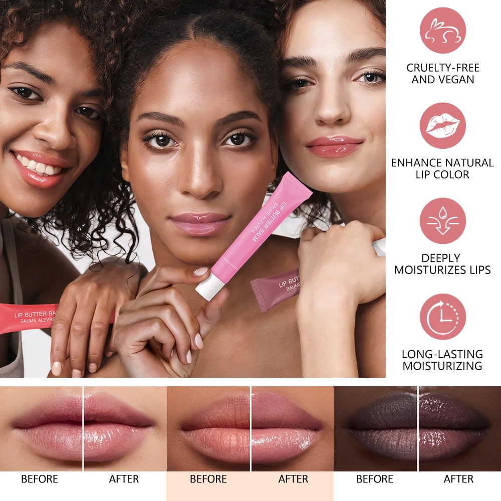 HHLTOH Butter Lip Balm Set ingredients highlight shea butter and olive oil