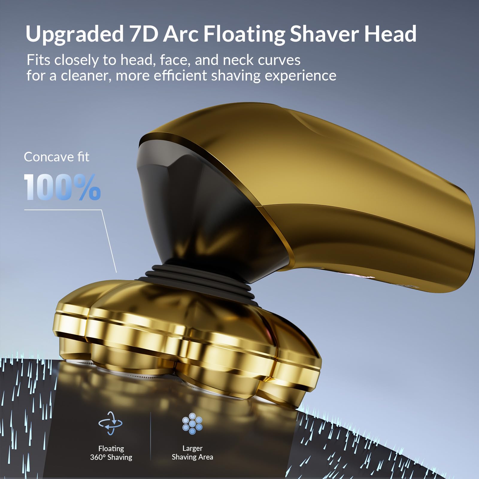 HiBig magnetic detachable head enables a floating shave for easy head changes.