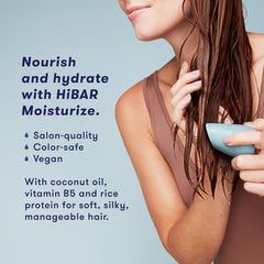 HIBAR Moisturize Conditioner Bar wet-hair view shows easy rinse and frizz-control after washing.
