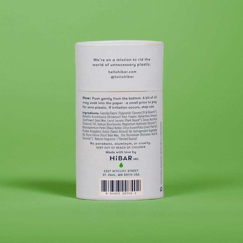 HiBAR plastic-free packaging for deodorant keeps the environment in mind while you stay fresh.