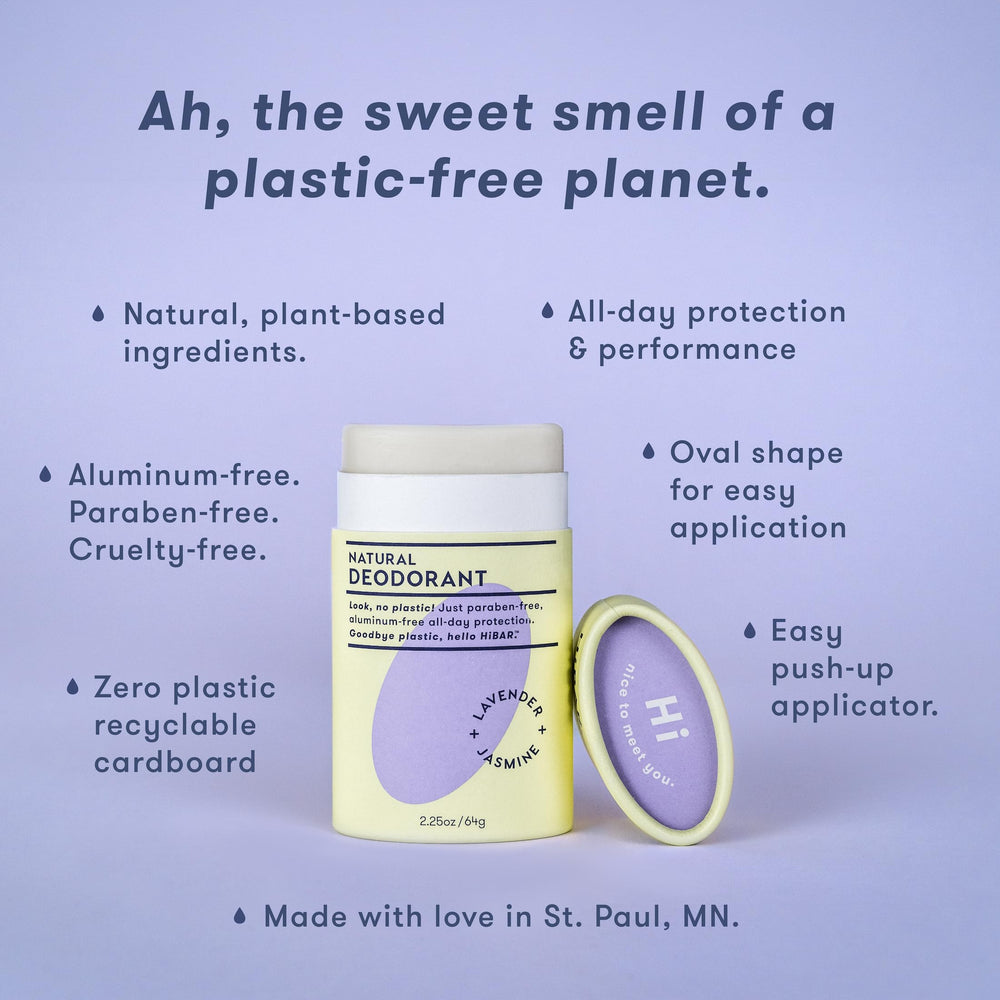HIBAR plastic-free packaging emphasizes an eco-friendly personal-care routine.