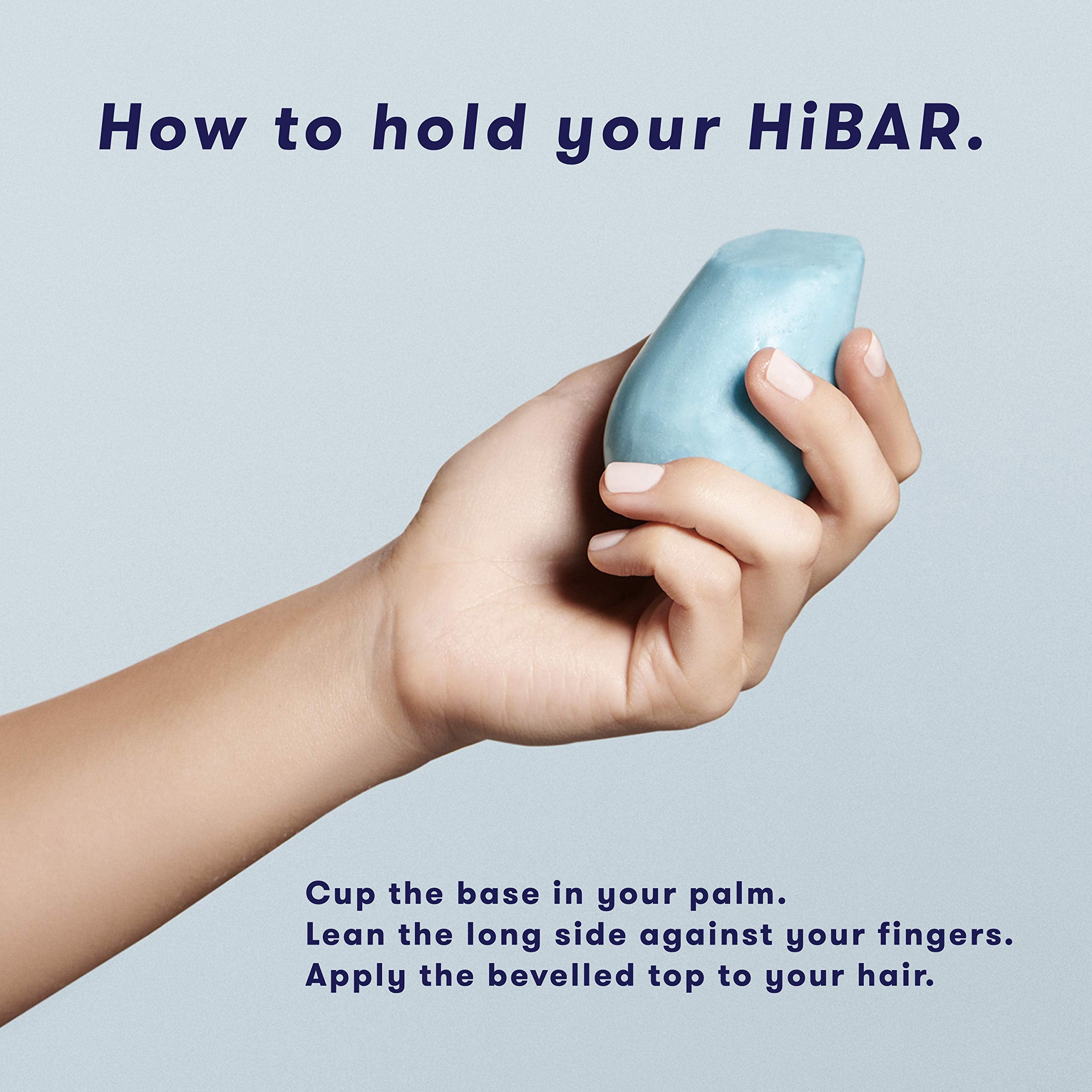 HIBAR Soothe Shampoo Bar on wet hair demonstrates lather-ready use.