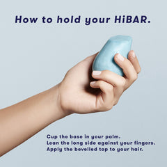 HIBAR Soothe Shampoo Bar on wet hair demonstrates lather-ready use.