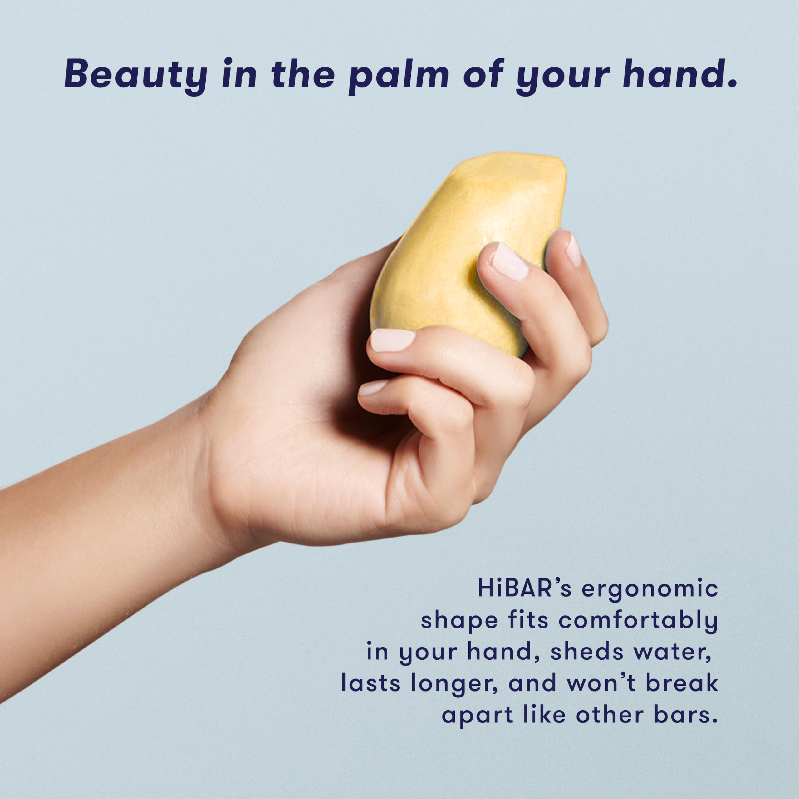 HIBAR Volumize Bar plastic-free packaging emphasizes sustainable beauty choice.