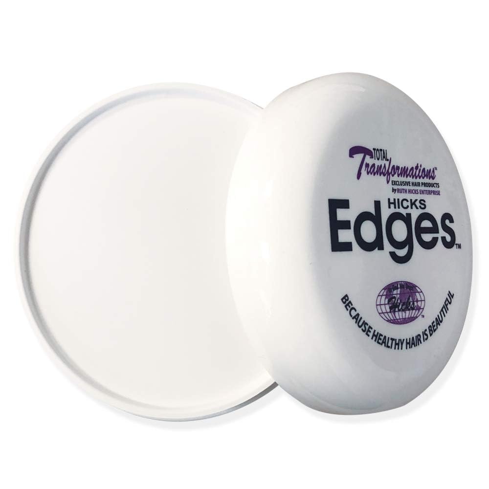 Hicks Total Transformations Edges Gel application demonstrates smoothing around hairlines for neat results.