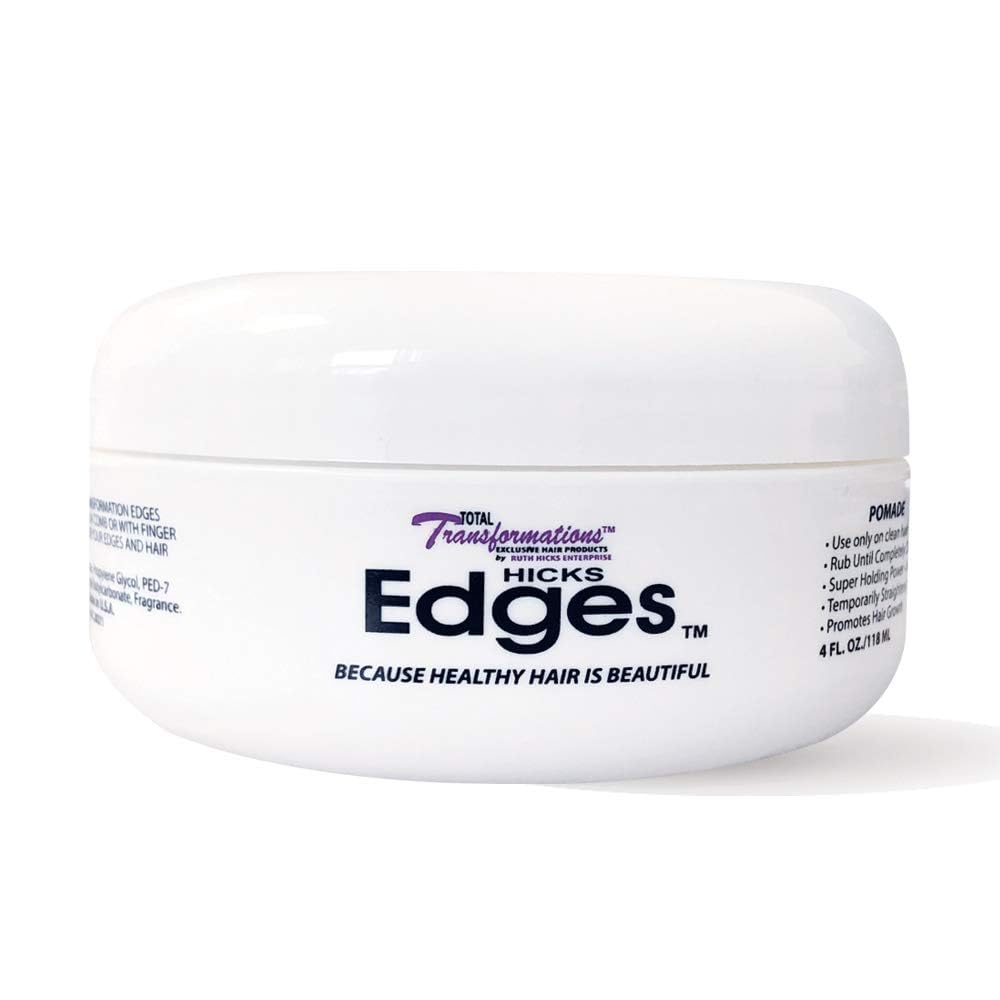 Hicks Edges Styling Gel close-up highlights hairline control and durable hold.