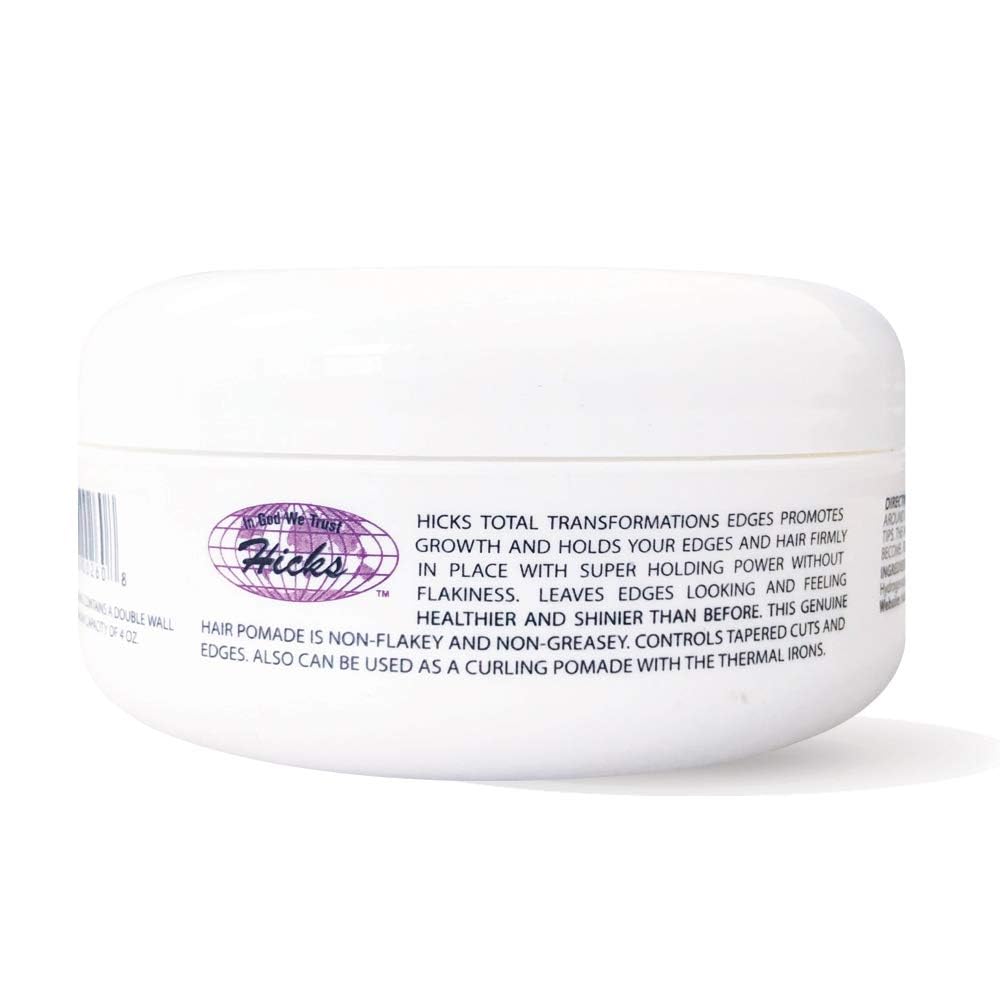 Hicks Edges Styling Gel tube demonstrates quick-dry formula for flake-free edge control.