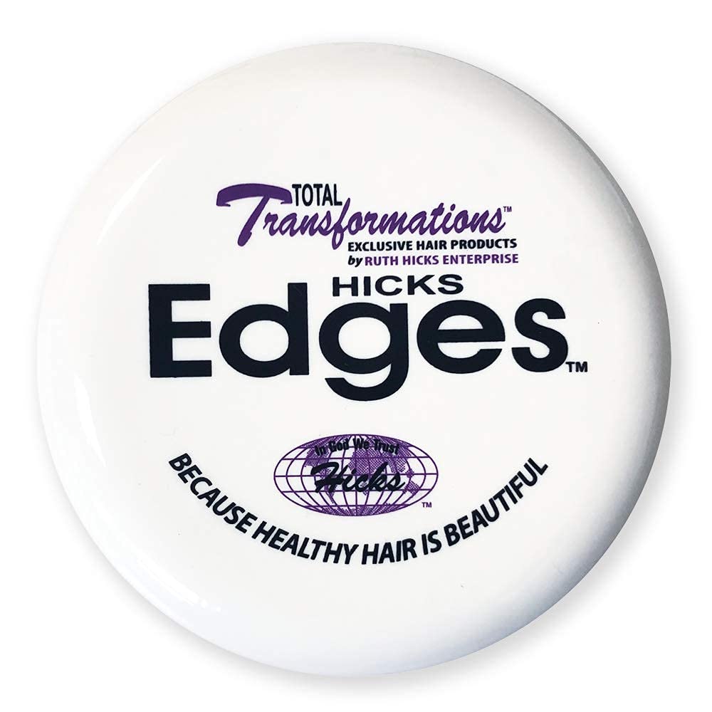 Hicks Total Transformations Edges Styling Gel bottle provides strong hold for sleek edges.