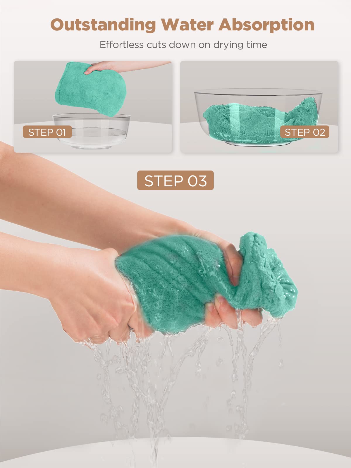 Hicober drying wrap hair grey closeup presents kid friendly soft microfiber for toddlers.