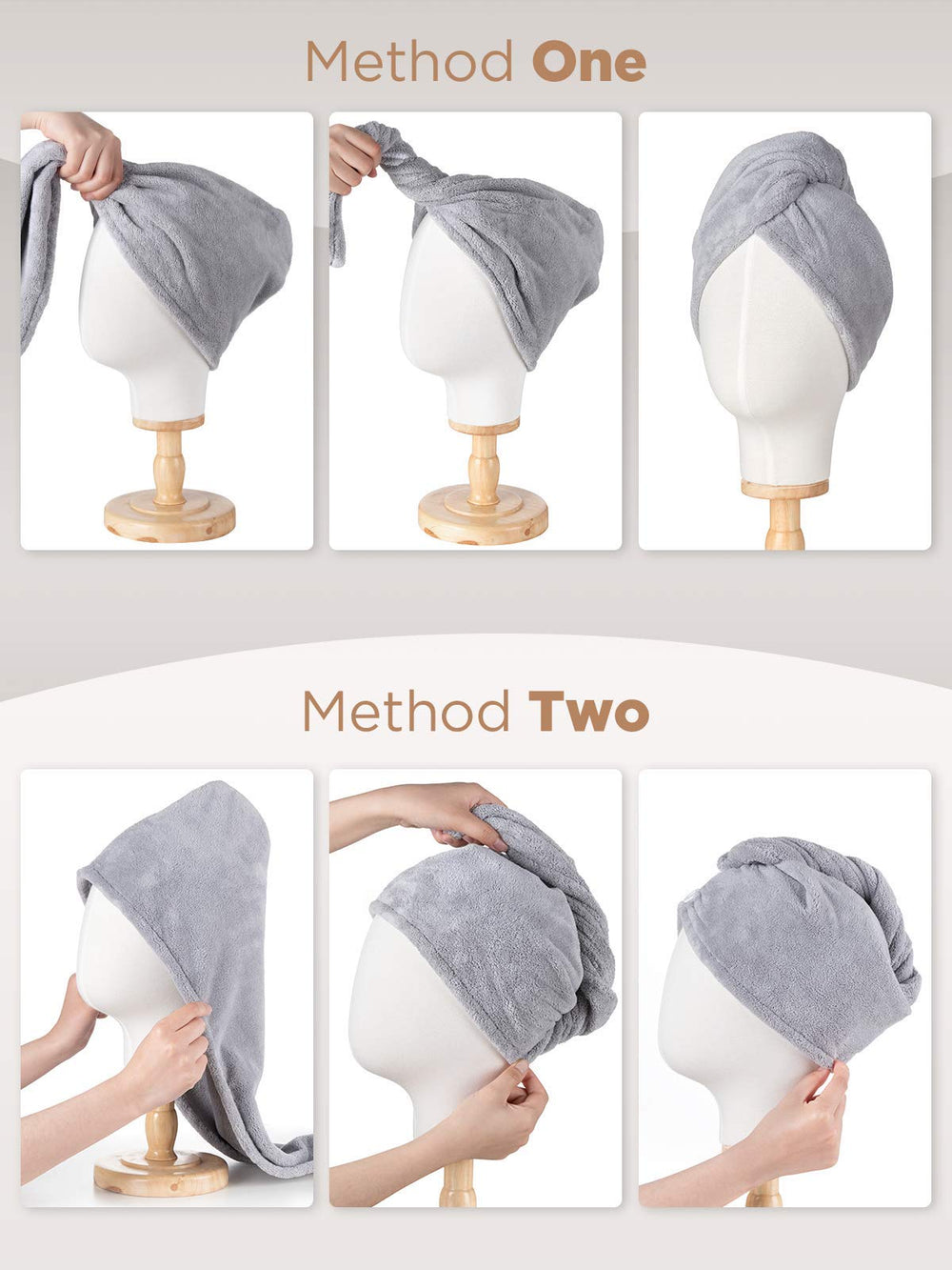 Hicober microfiber hair towel wrap blue after swimming for gentle moisture removal