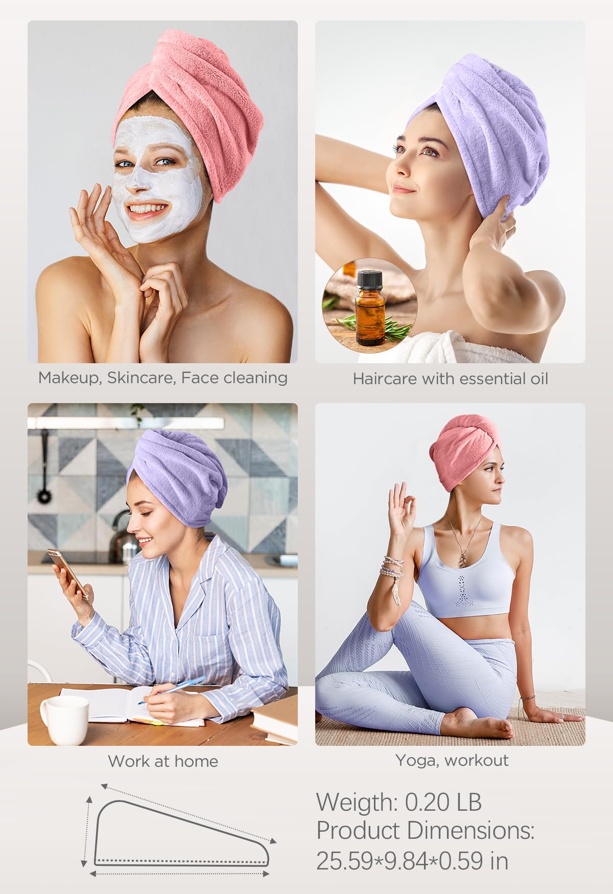 Hicober soft lightweight towel feels gentle on hair