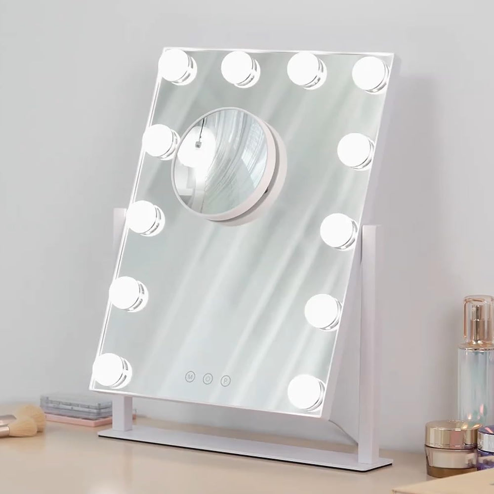 HIEEY Hollywood makeup mirror in 360-degree rotation for flexible angles
