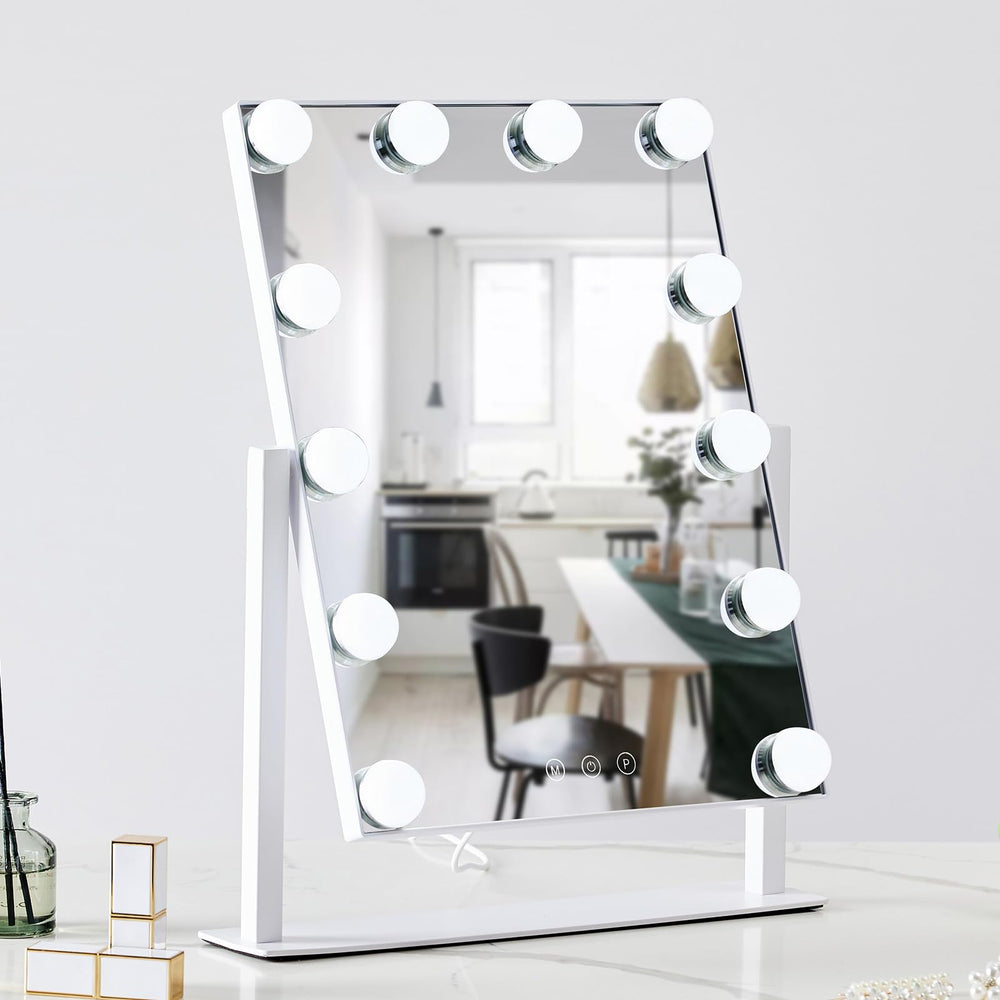 HIEEY Hollywood makeup mirror with flame-retardant metal and glass construction resisting scratches
