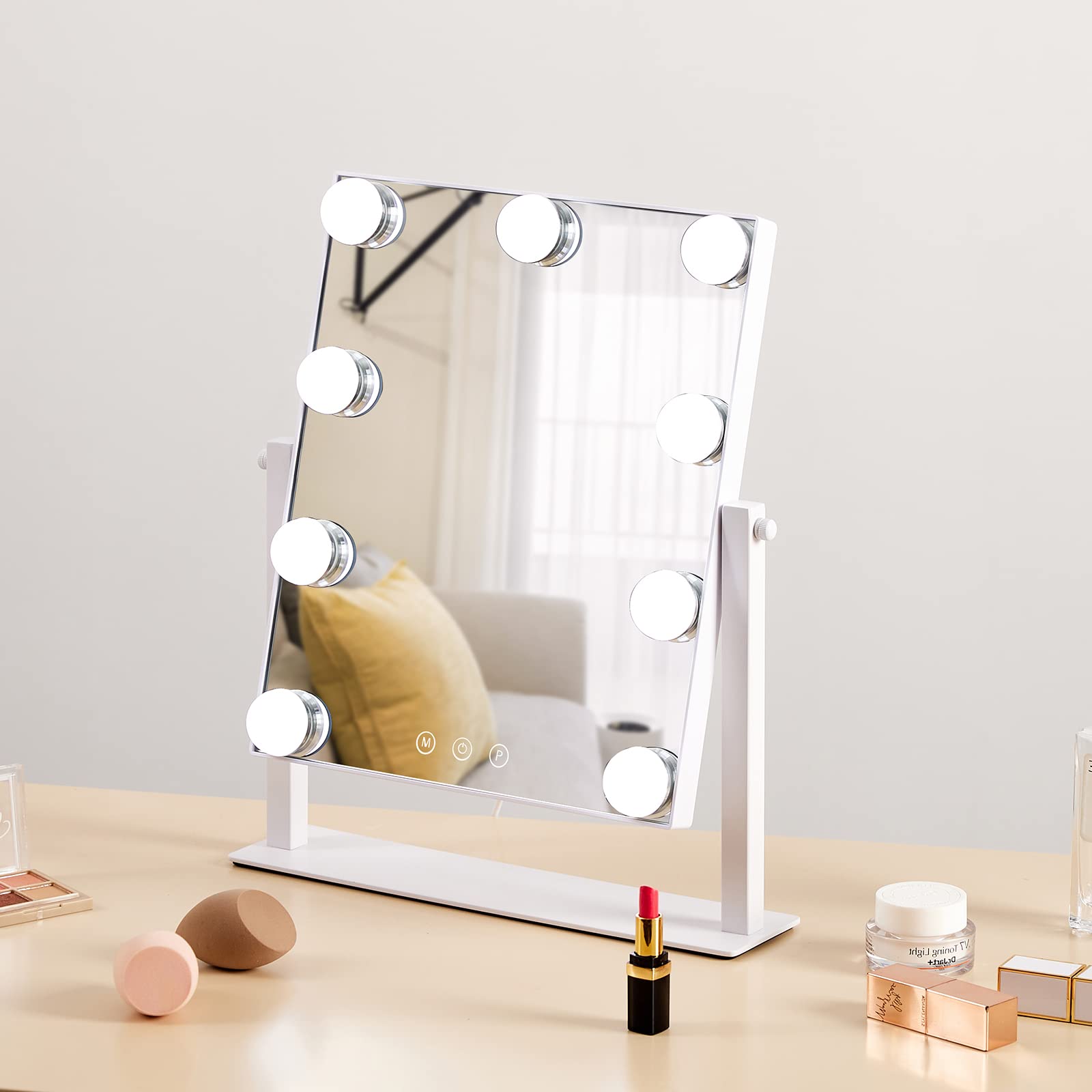 HIEEY Hollywood vanity mirror rotates 360 degrees for flexible viewing angles