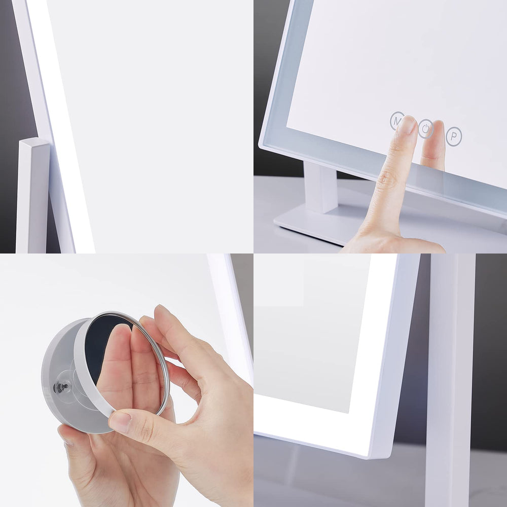 HIEEY lighted makeup mirror 360-degree rotation for versatile viewing angles