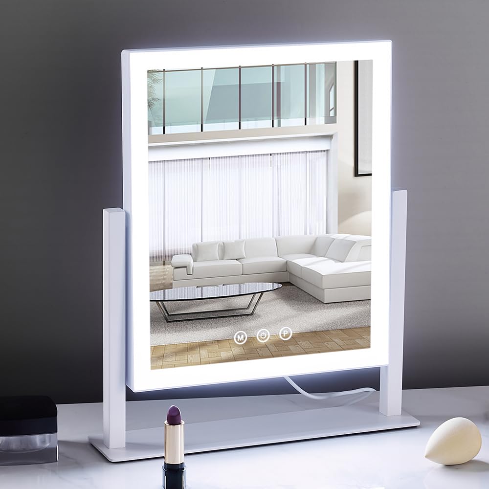 HIEEY lighted makeup mirror with detachable 5X magnification for detail work