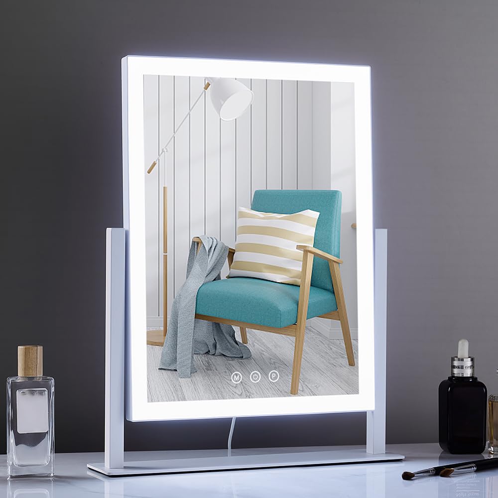 HIEEY lighted makeup mirror sensor touch control for quick on and brightness.