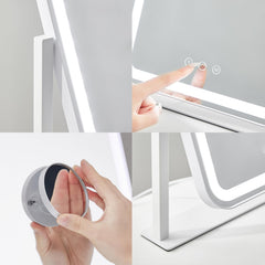 HIEEY vanity mirror rotates 360 degrees for versatile positioning during makeup.