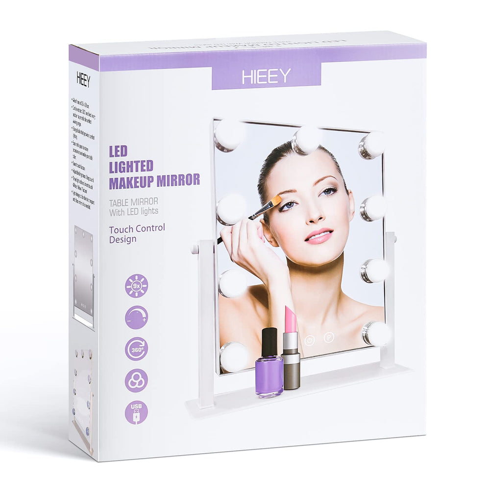 HIEEY vanity mirror white design for sleek, space-saving styling