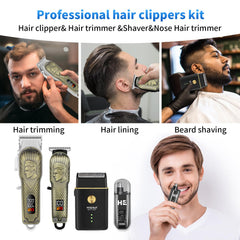 HIENA PRO zero-gap trimmer with combs for detail trimming without pulling.