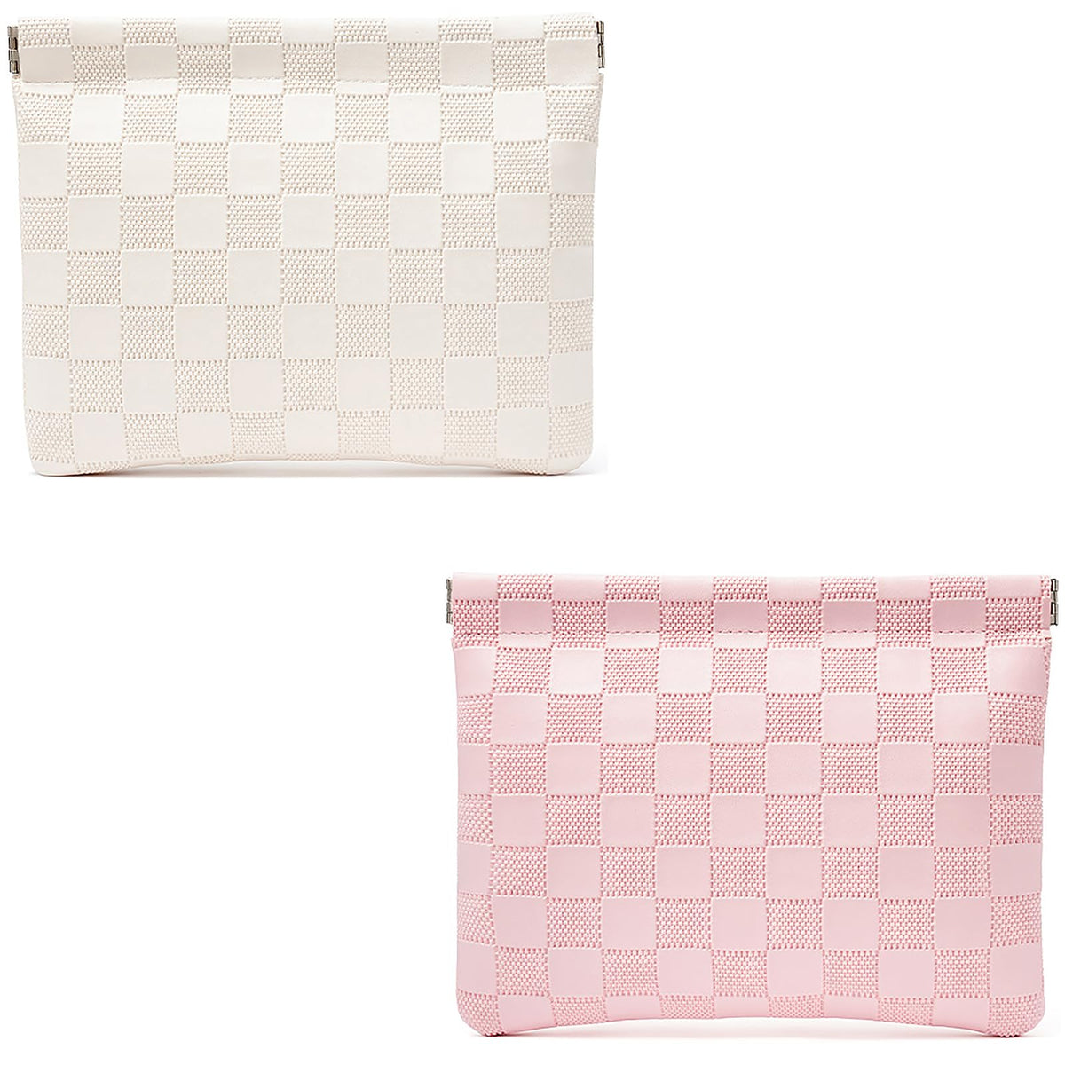 HIGH FIT leather pocket cosmetic bag close-up shows premium PU leather texture and daily-travel durability