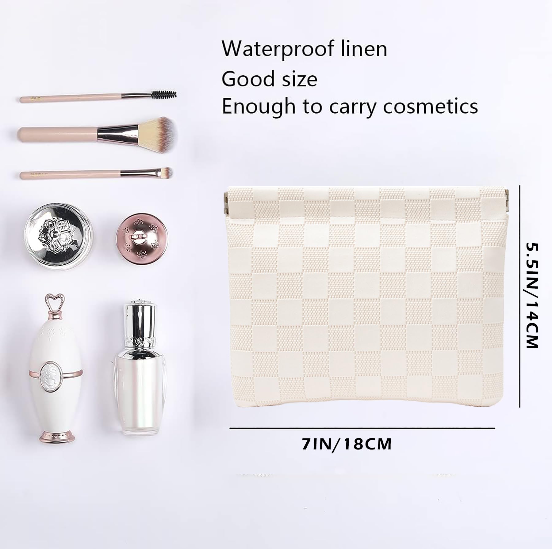 HIGH FIT waterproof PU leather cosmetic bag exterior protects contents in rain and humidity