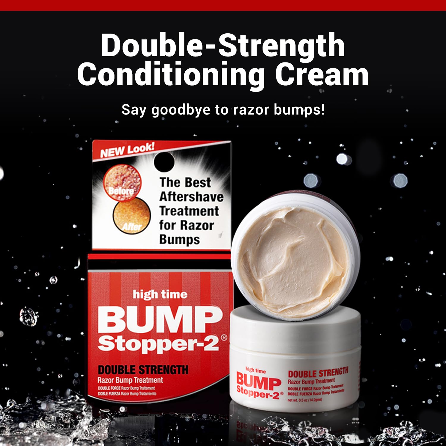 High Time Bump Stopper 2 packaging box showcases trusted razor bump solution.