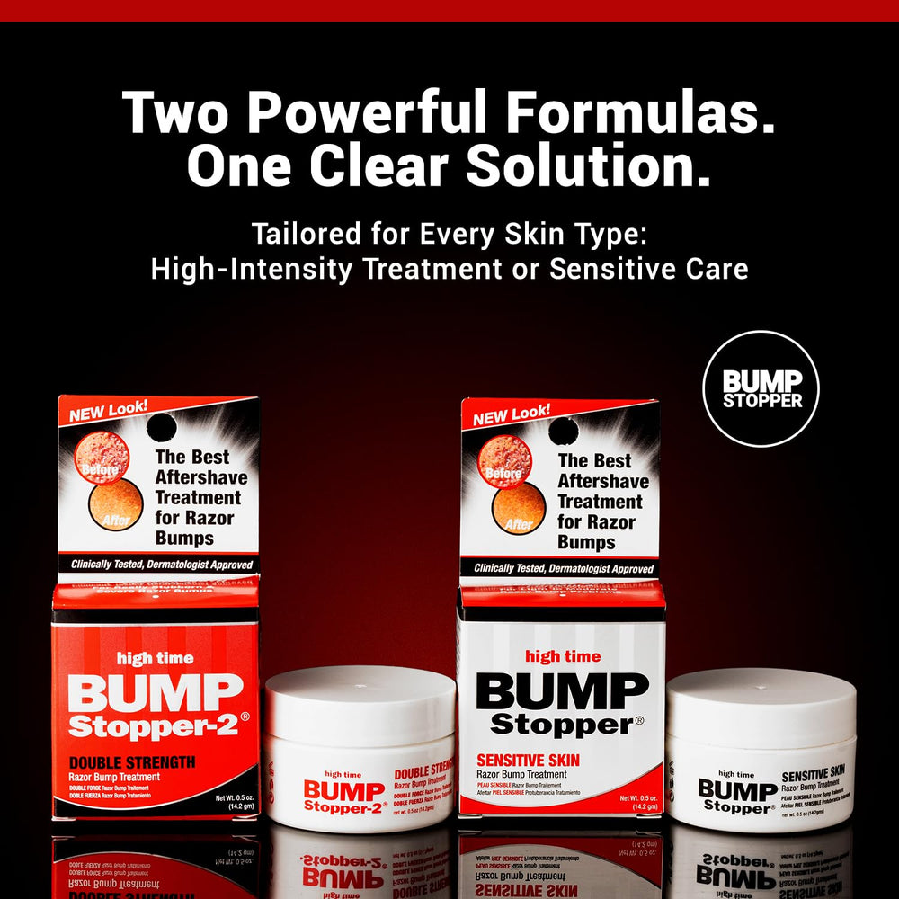 High Time Bump Stopper 2 shower shelf setup implies quick post-shave care.