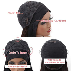 higher headband wig glueless cap with four combs and adjustable straps