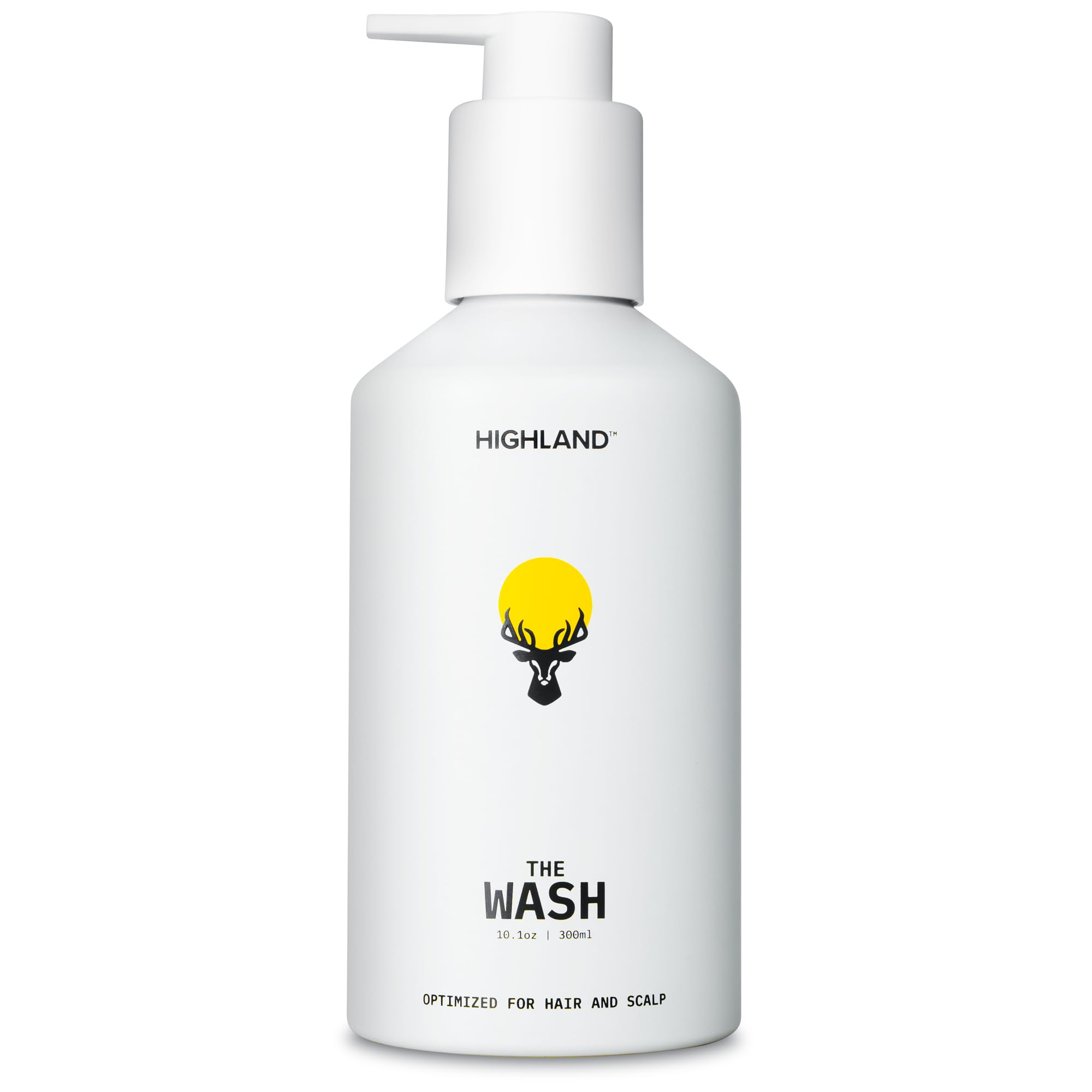 Highland The Wash bottle pump for quick daily cleanse and scalp refresh.