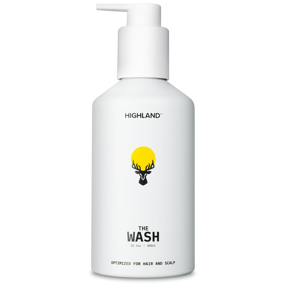 Highland The Wash bottle pump for quick daily cleanse and scalp refresh.