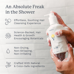 Highland The Wash demonstrates a hand massage for thorough scalp cleansing.