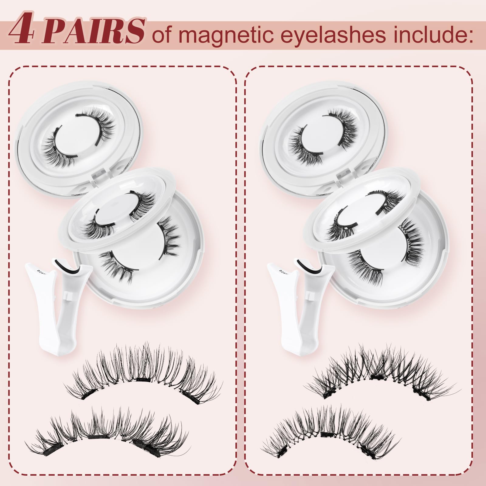 Higu clace easy-application-magnetic-lashes highlight quick fit without glue.