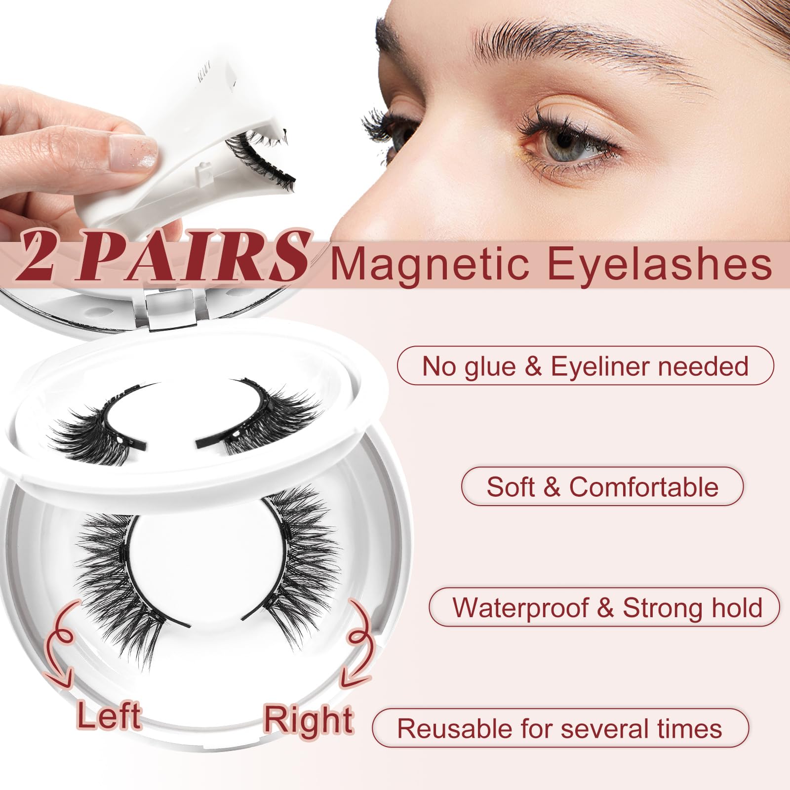Higu clace magnetic eyelashes applicator enabling precise placement