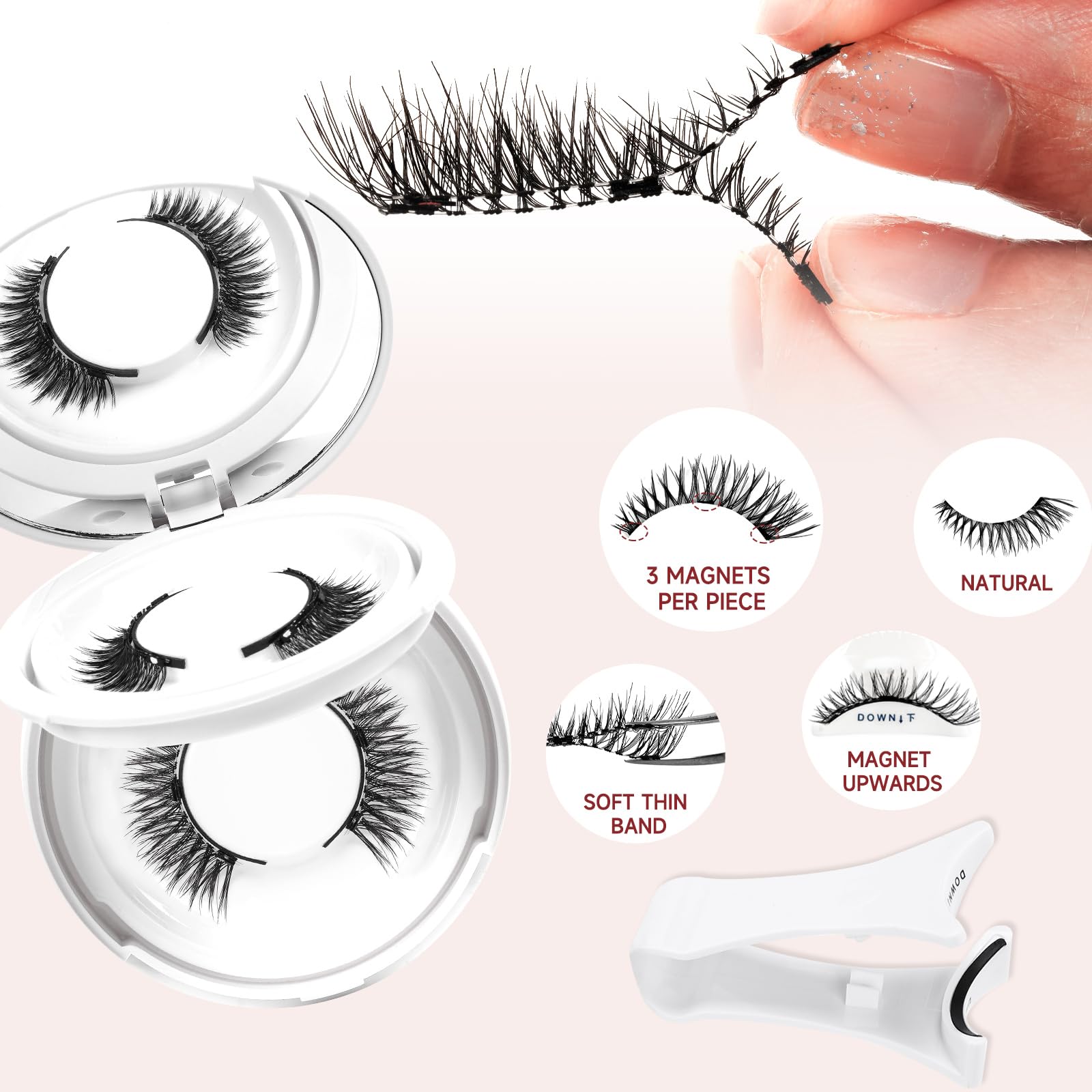 Higu clace magnetic eyelash box with mirror for storage
