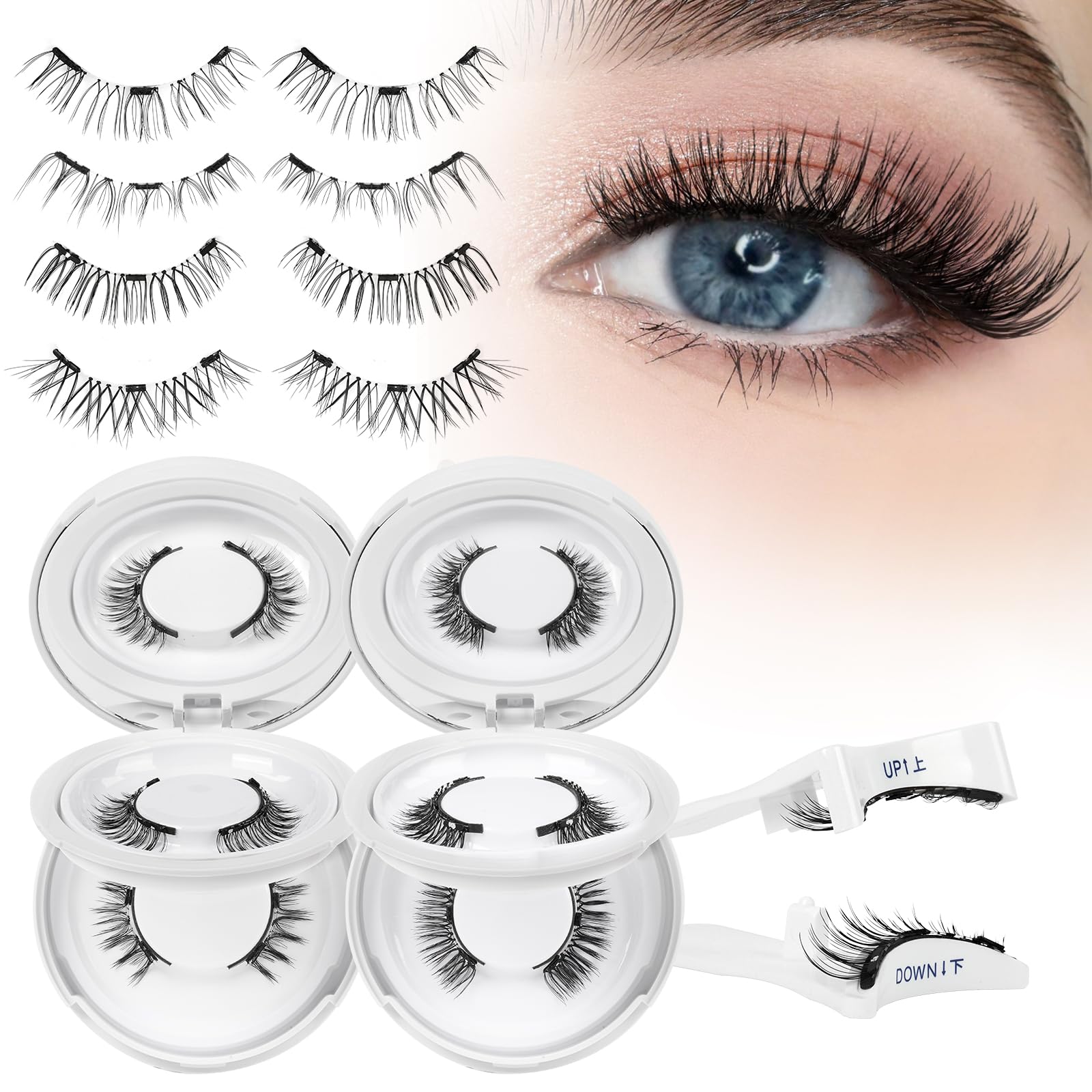 Higu clace magnetic-eyelashes-kit-four-pairs for versatile day-to-night looks and quick styling.