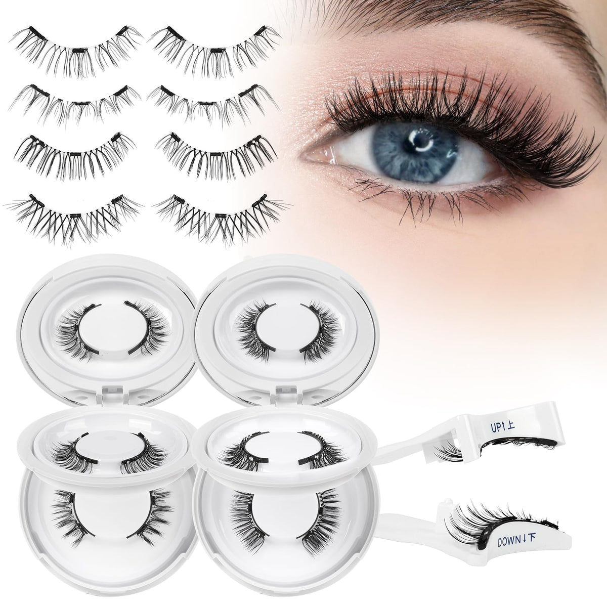 Higu clace magnetic-eyelashes-kit-four-pairs for versatile day-to-night looks and quick styling.