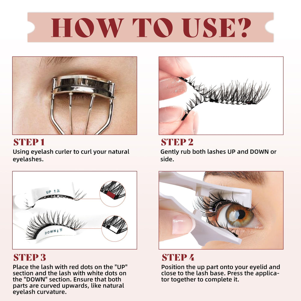 Higu clace Magnetic Eyelashes no-eyeliner option for easy application