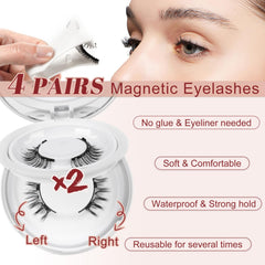 Higu clace closeup-natural-look magnetic-lashes show wispy, lightweight comfort.