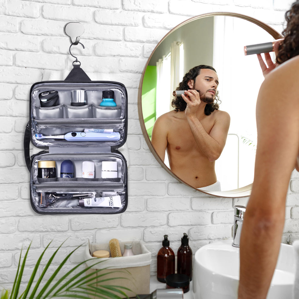HILOMON toiletry bag compartments keep items neatly separated and visible